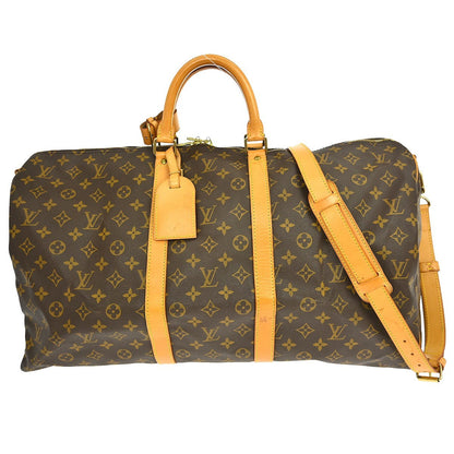 Louis Vuitton Keepall Bandouliere Bag Monogram Canvas Brown Canvas Travel Bag Bag (   )