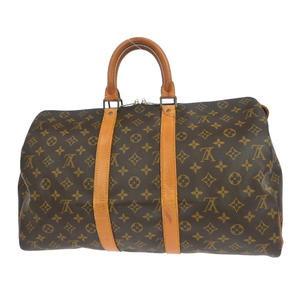 Louis Vuitton Keepall Bag Monogram Canvas Brown Canvas Travel Bag Bag (   )