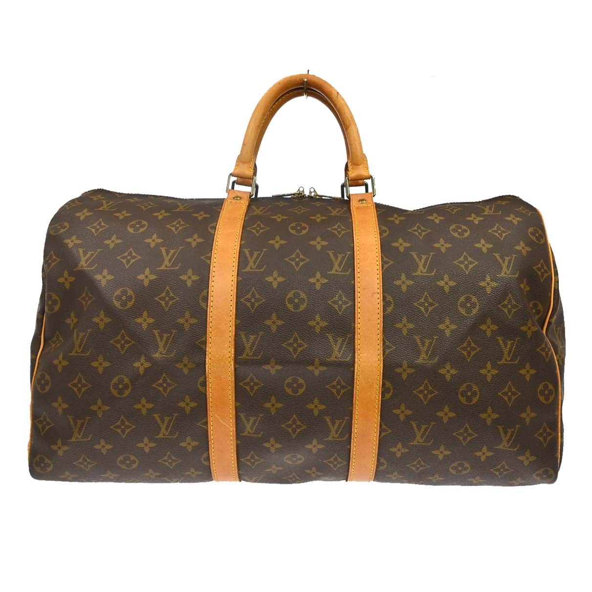 Louis Vuitton Keepall Bag Monogram Canvas Brown Canvas Travel Bag Bag (   )