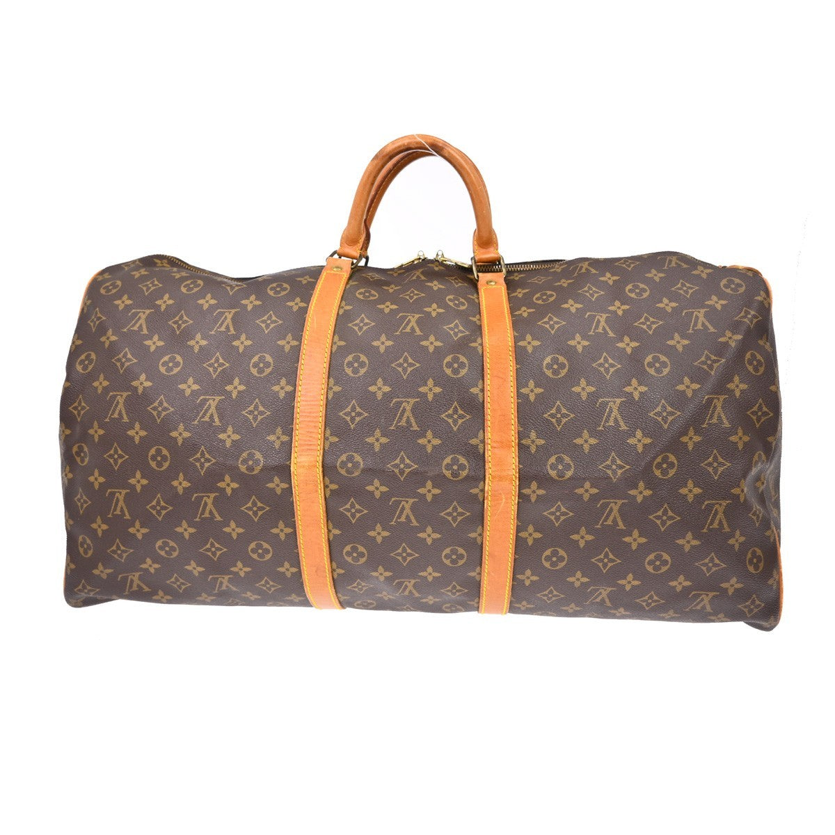 Louis Vuitton Keepall Bag Monogram Canvas Brown Canvas Travel Bag Bag (   )