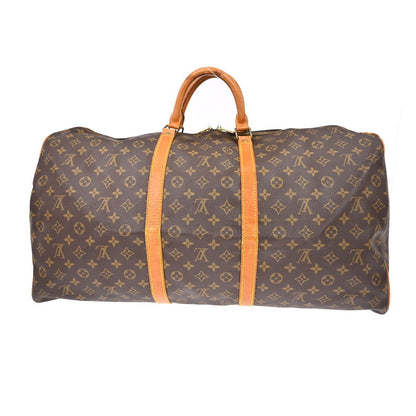Louis Vuitton Keepall Bag Monogram Canvas Brown Canvas Travel Bag Bag (   )
