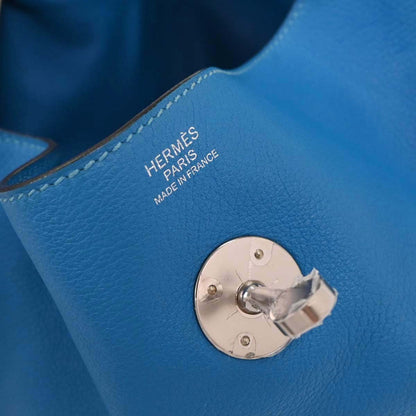 Hermes Lindy Bag Evercolor Blue Leather Shoulder Bag Bag (   )