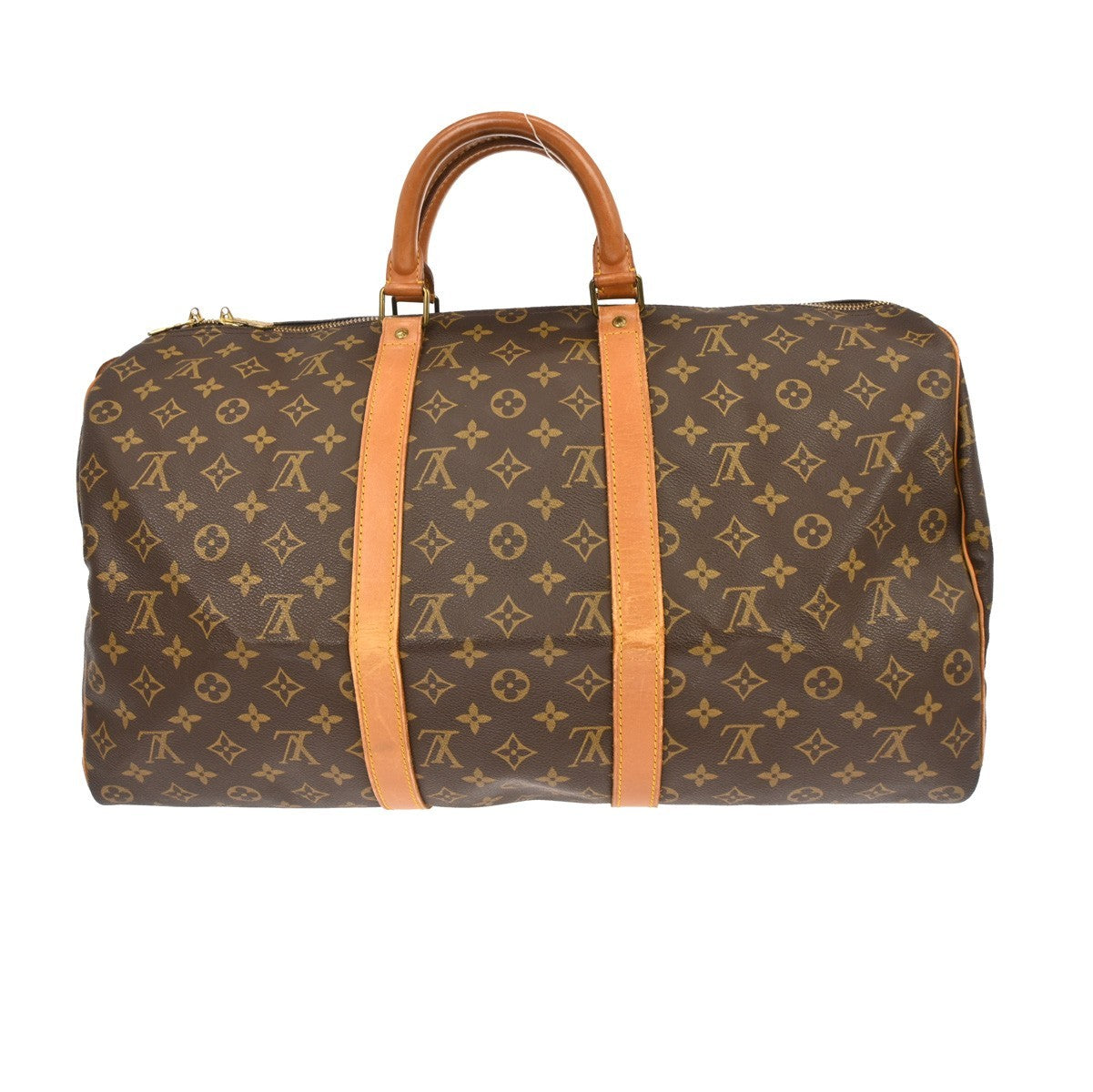 Louis Vuitton Keepall Bag Monogram Canvas Brown Canvas Travel Bag Bag (   )