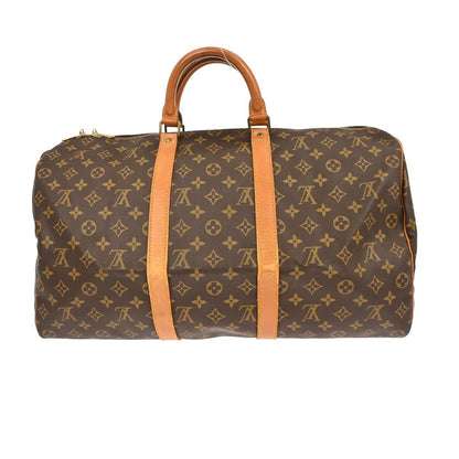 Louis Vuitton Keepall Bag Monogram Canvas Brown Canvas Travel Bag Bag (   )