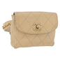 Chanel Cc Flap Belt Bag Quilted Lambskin Beige Leather Clutche & Pouche Bag (   )