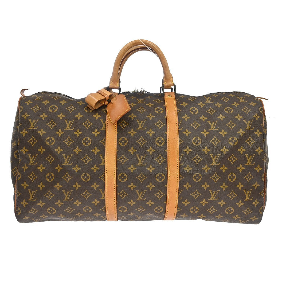 Louis Vuitton Keepall Bag Monogram Canvas Brown Canvas Travel Bag Bag (   )
