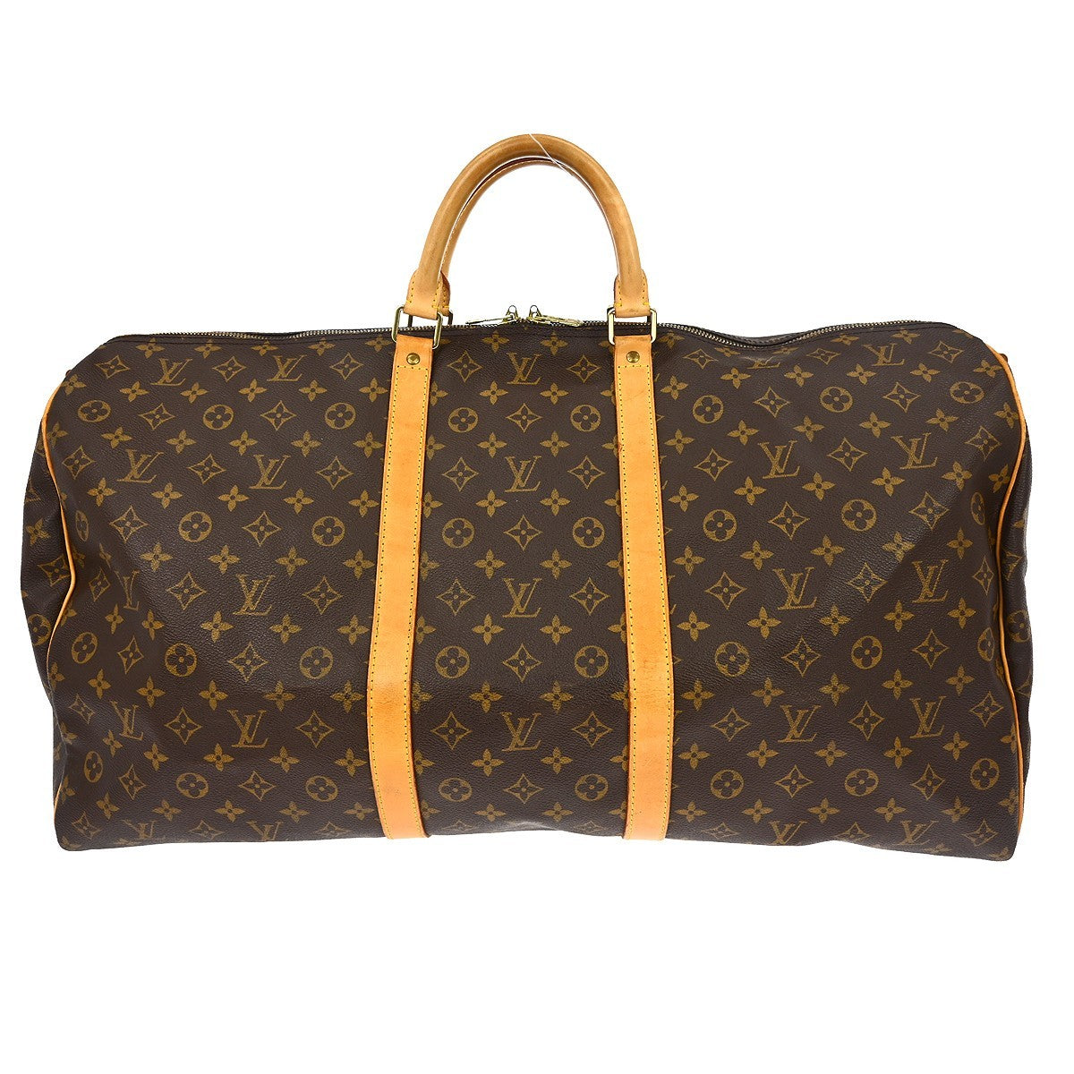 Louis Vuitton Keepall Bandouliere Bag Monogram Canvas Brown Canvas Travel Bag Bag (   )