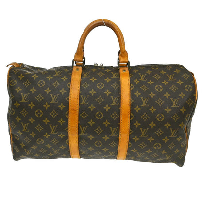 Louis Vuitton Keepall Bag Monogram Canvas Brown Canvas Travel Bag Bag (   )