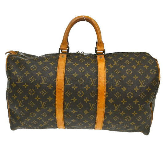 Louis Vuitton Keepall Bag Monogram Canvas Brown Canvas Travel Bag Bag (   )