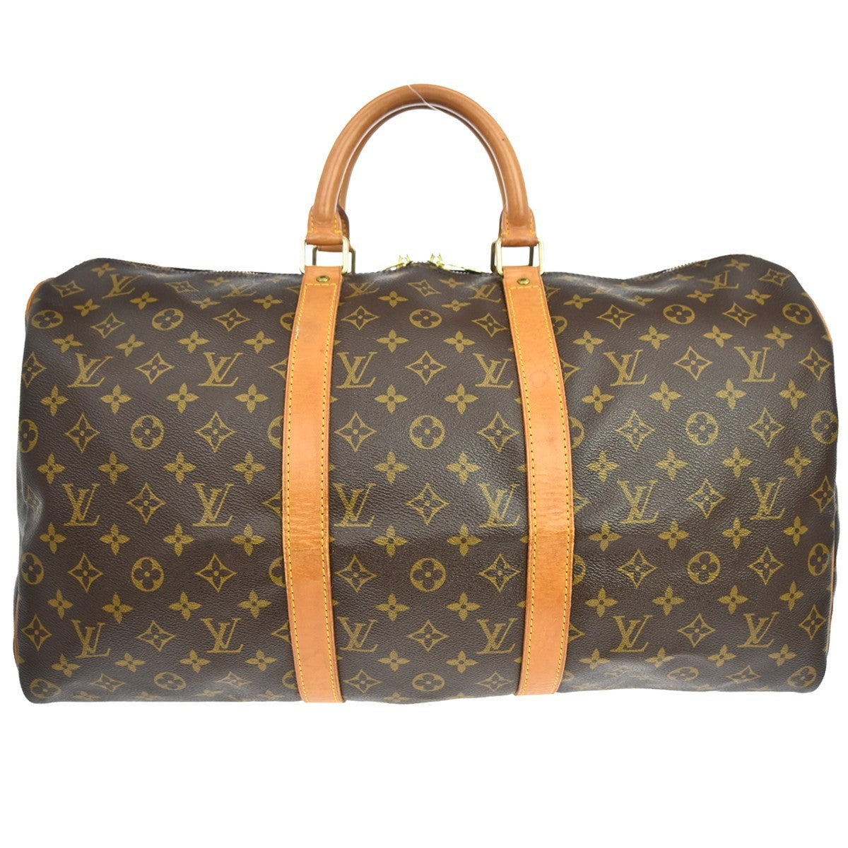Louis Vuitton Keepall Bag Monogram Canvas Brown Canvas Travel Bag Bag (   )