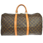 Louis Vuitton Keepall Bag Monogram Canvas Brown Canvas Travel Bag Bag (   )
