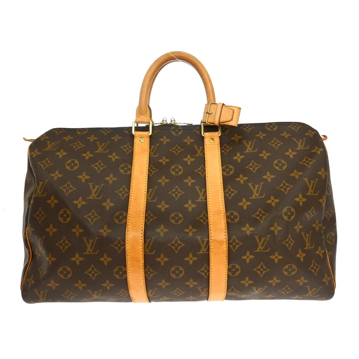Louis Vuitton Keepall Bag Monogram Canvas Brown Canvas Travel Bag Bag (   )