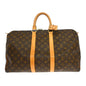 Louis Vuitton Keepall Bag Monogram Canvas Brown Canvas Travel Bag Bag (   )