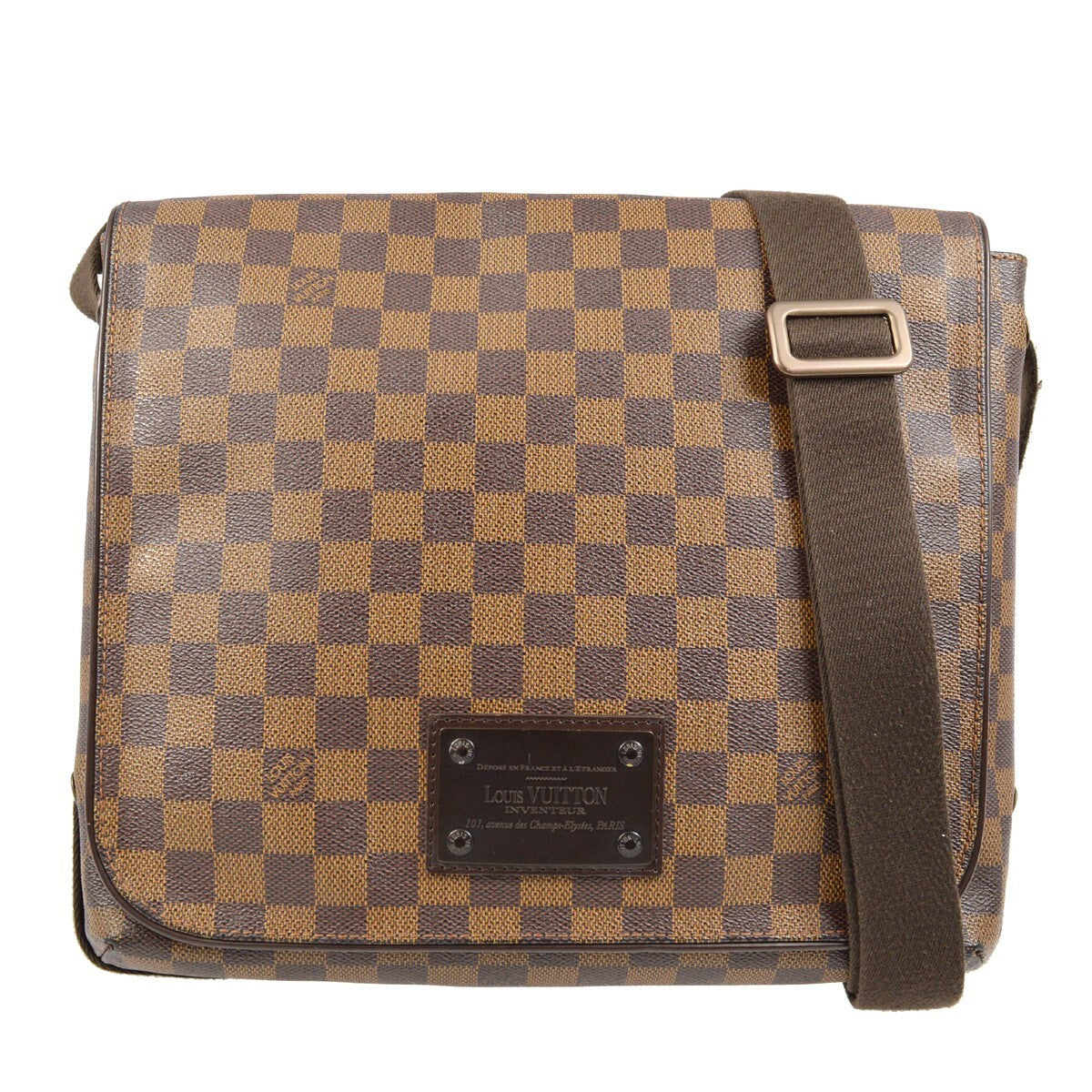 Louis Vuitton Brooklyn Handbag Damier Brown Canvas Shoulder Bag Bag (   )