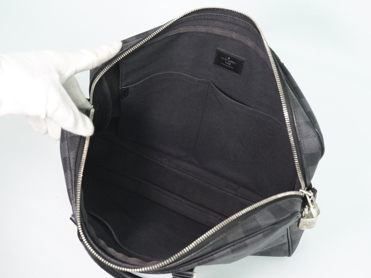 Louis Vuitton Porte-Documents Voyage Briefcase Damier Graphite Gray Canvas Briefcase Bag (   )