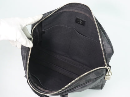 Louis Vuitton Porte-Documents Voyage Briefcase Damier Graphite Gray Canvas Briefcase Bag (   )