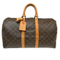 Louis Vuitton Keepall Bag Monogram Canvas Brown Canvas Travel Bag Bag (   )