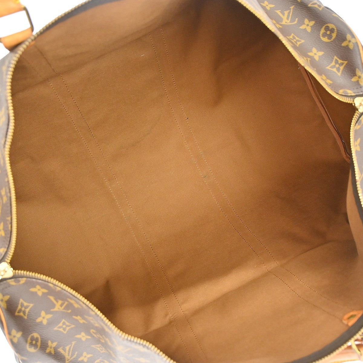 Louis Vuitton Keepall Bag Monogram Canvas Brown Canvas Travel Bag Bag (   )