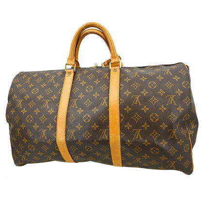 Louis Vuitton Keepall Bag Monogram Canvas Brown Canvas Travel Bag Bag (   )