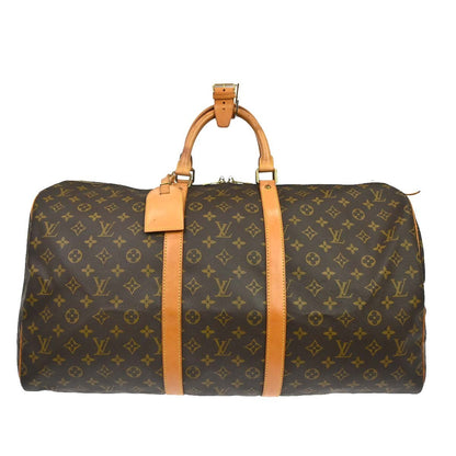 Louis Vuitton Keepall Bag Monogram Canvas Brown Canvas Travel Bag Bag (   )