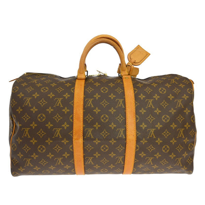 Louis Vuitton Keepall Bag Monogram Canvas Brown Canvas Travel Bag Bag (   )