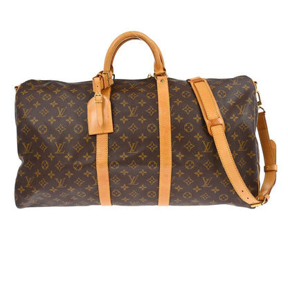 Louis Vuitton Keepall Bandouliere Bag Monogram Canvas Brown Canvas Travel Bag Bag (   )