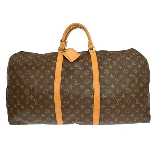 Louis Vuitton Keepall Bag Monogram Canvas Brown Canvas Travel Bag Bag (   )