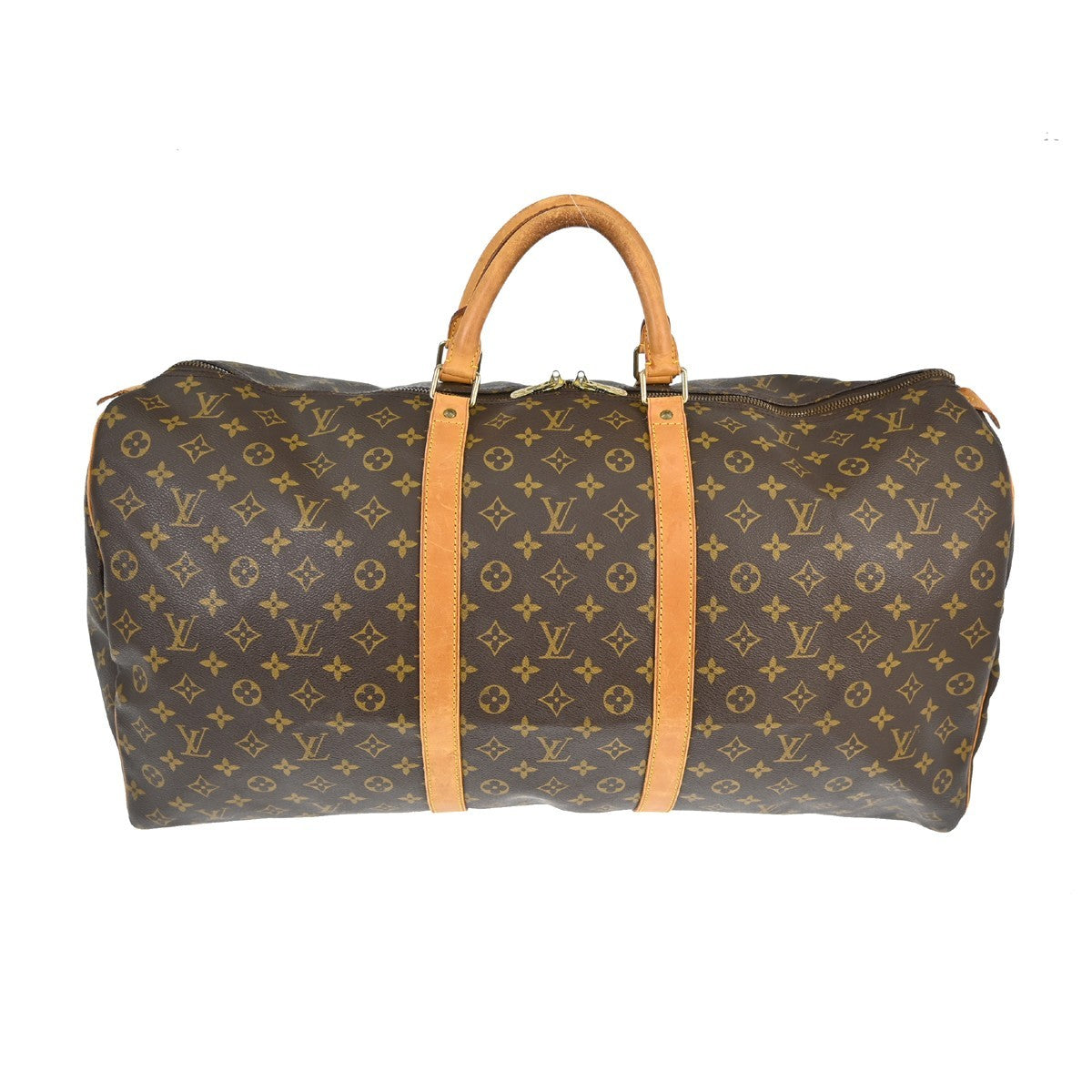 Louis Vuitton Keepall Bag Monogram Canvas Brown Canvas Travel Bag Bag (   )