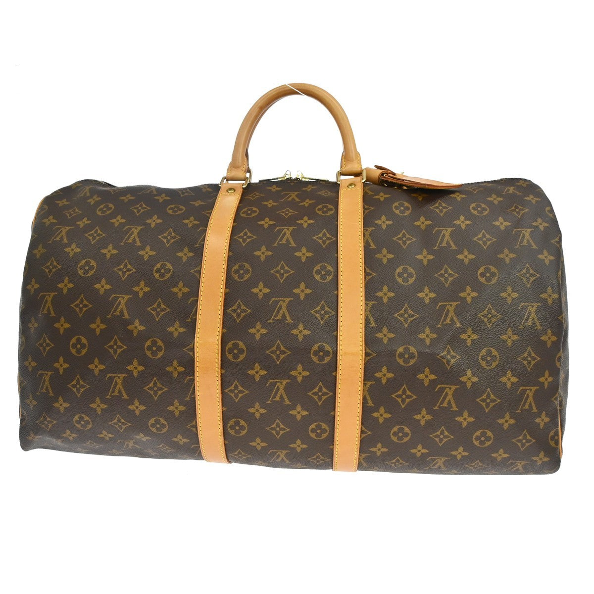 Louis Vuitton Keepall Bag Monogram Canvas Brown Canvas Travel Bag Bag (   )