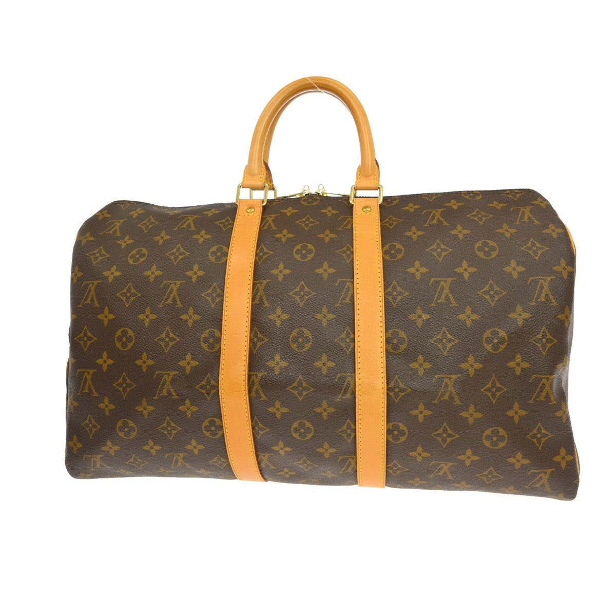 Louis Vuitton Keepall Bag Monogram Canvas Brown Canvas Travel Bag Bag (   )
