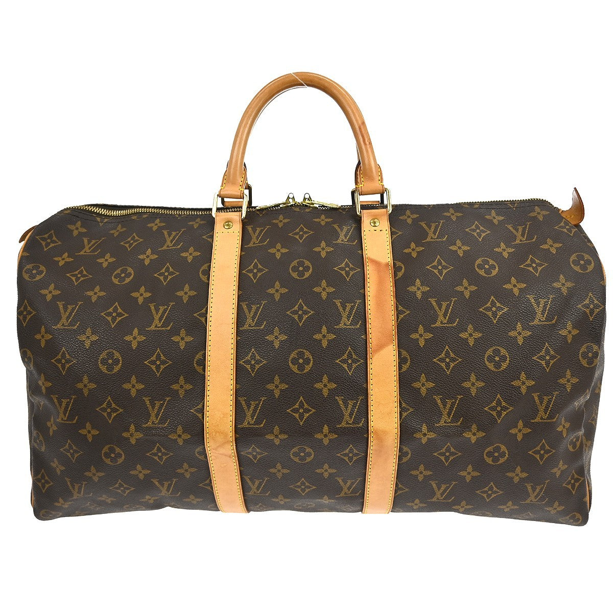 Louis Vuitton Keepall Bag Monogram Canvas Brown Canvas Travel Bag Bag (   )