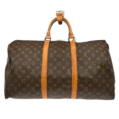 Louis Vuitton Keepall Bag Monogram Canvas Brown Canvas Travel Bag Bag (   )