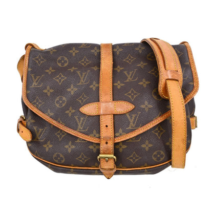 Louis Vuitton Saumur Handbag Monogram Canvas Brown Canvas Shoulder Bag Bag (   )