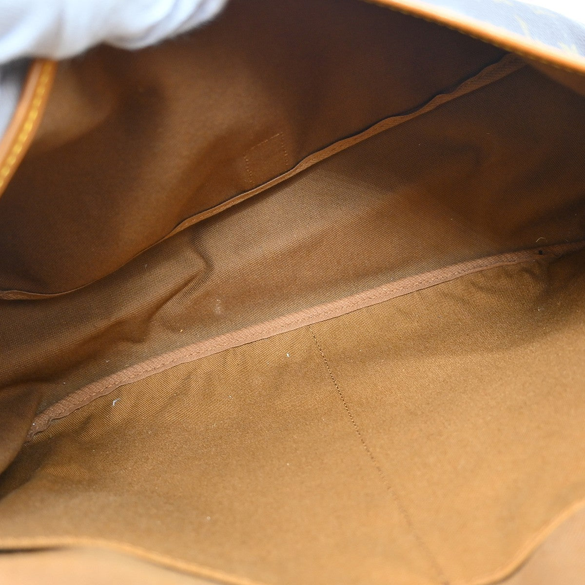 Louis Vuitton Saumur Handbag Monogram Canvas Brown Canvas Shoulder Bag Bag (   )