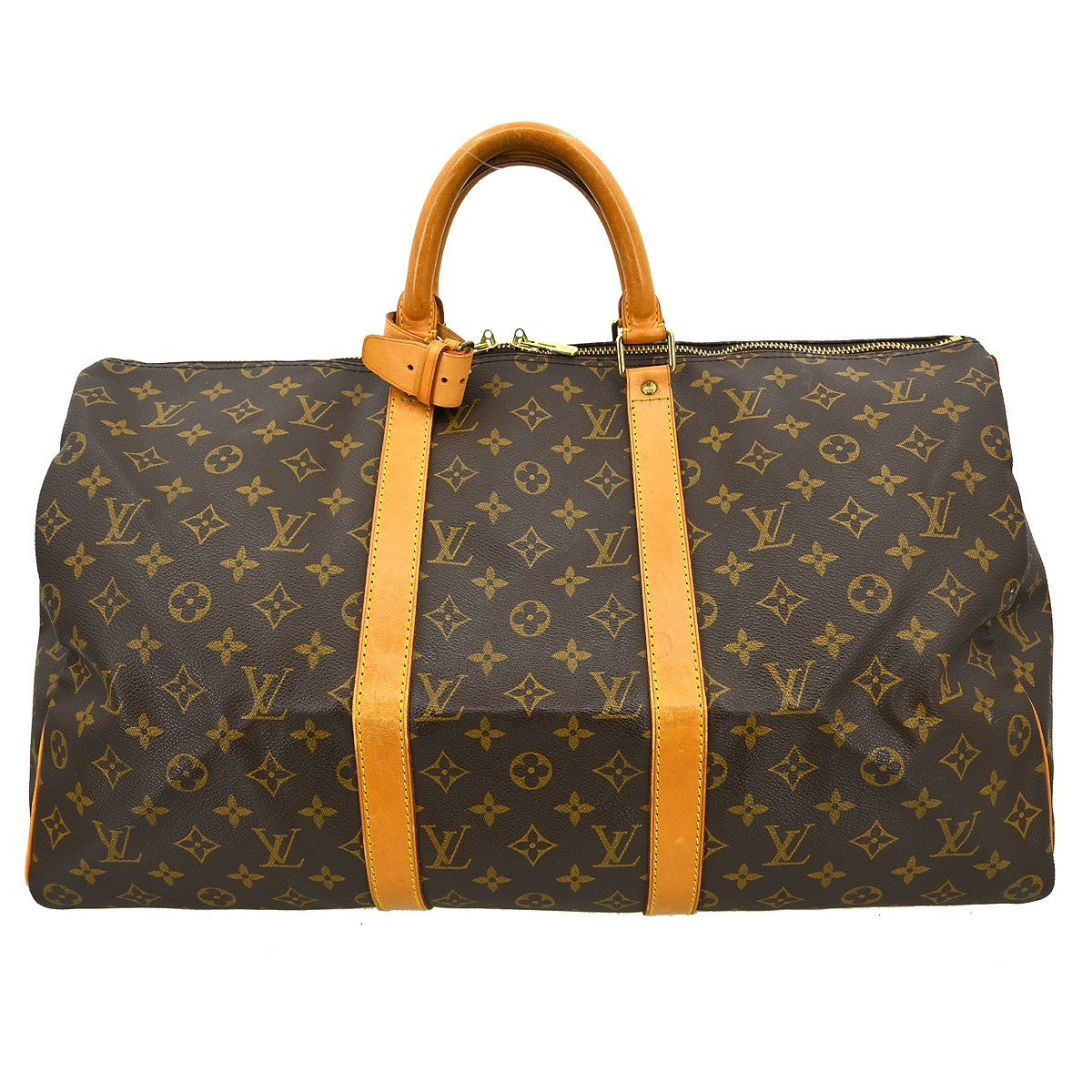 Louis Vuitton Keepall Bag Monogram Canvas Brown Canvas Travel Bag Bag (   )