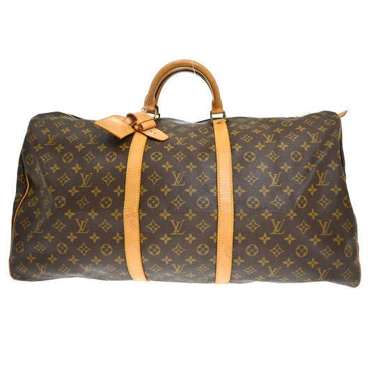 Louis Vuitton Keepall Bag Monogram Canvas Brown Canvas Travel Bag Bag (   )