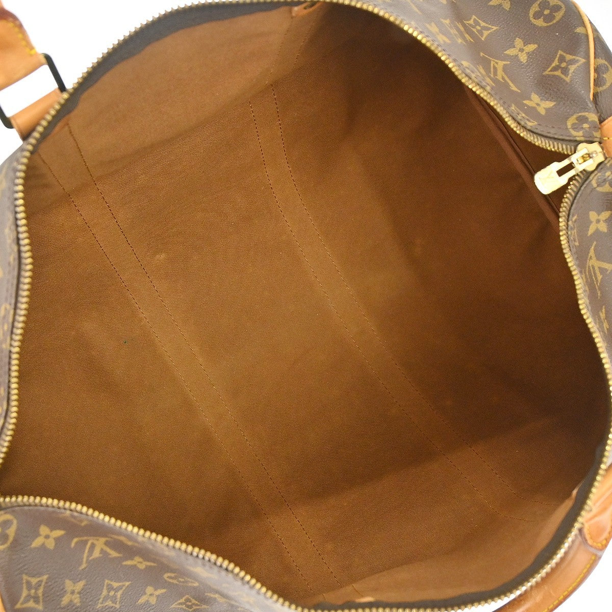 Louis Vuitton Keepall Bag Monogram Canvas Brown Canvas Travel Bag Bag (   )