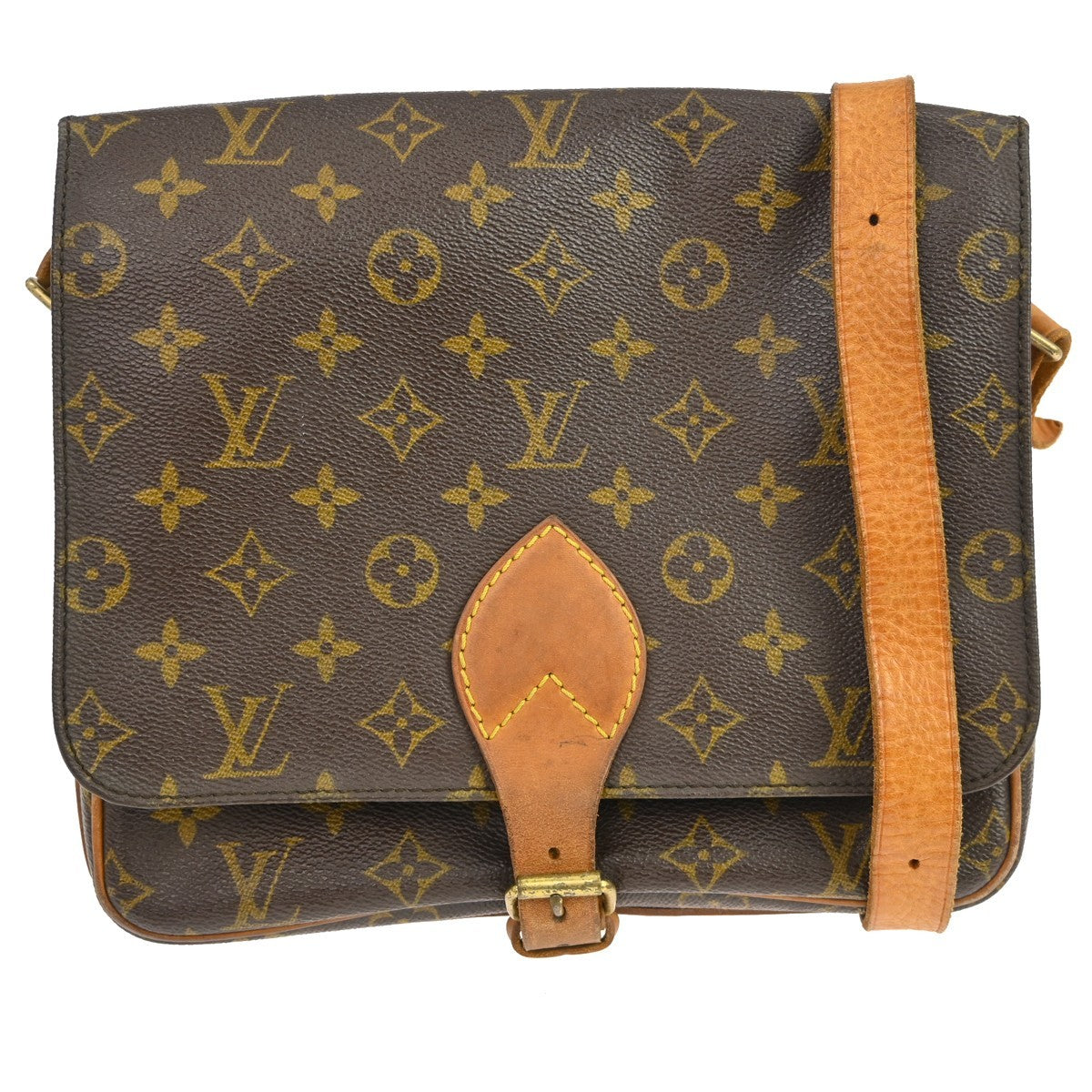 Louis Vuitton Cartouchiere Handbag Monogram Canvas Brown Canvas Shoulder Bag Bag (   )