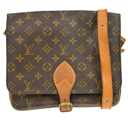 Louis Vuitton Cartouchiere Handbag Monogram Canvas Brown Canvas Shoulder Bag Bag (   )