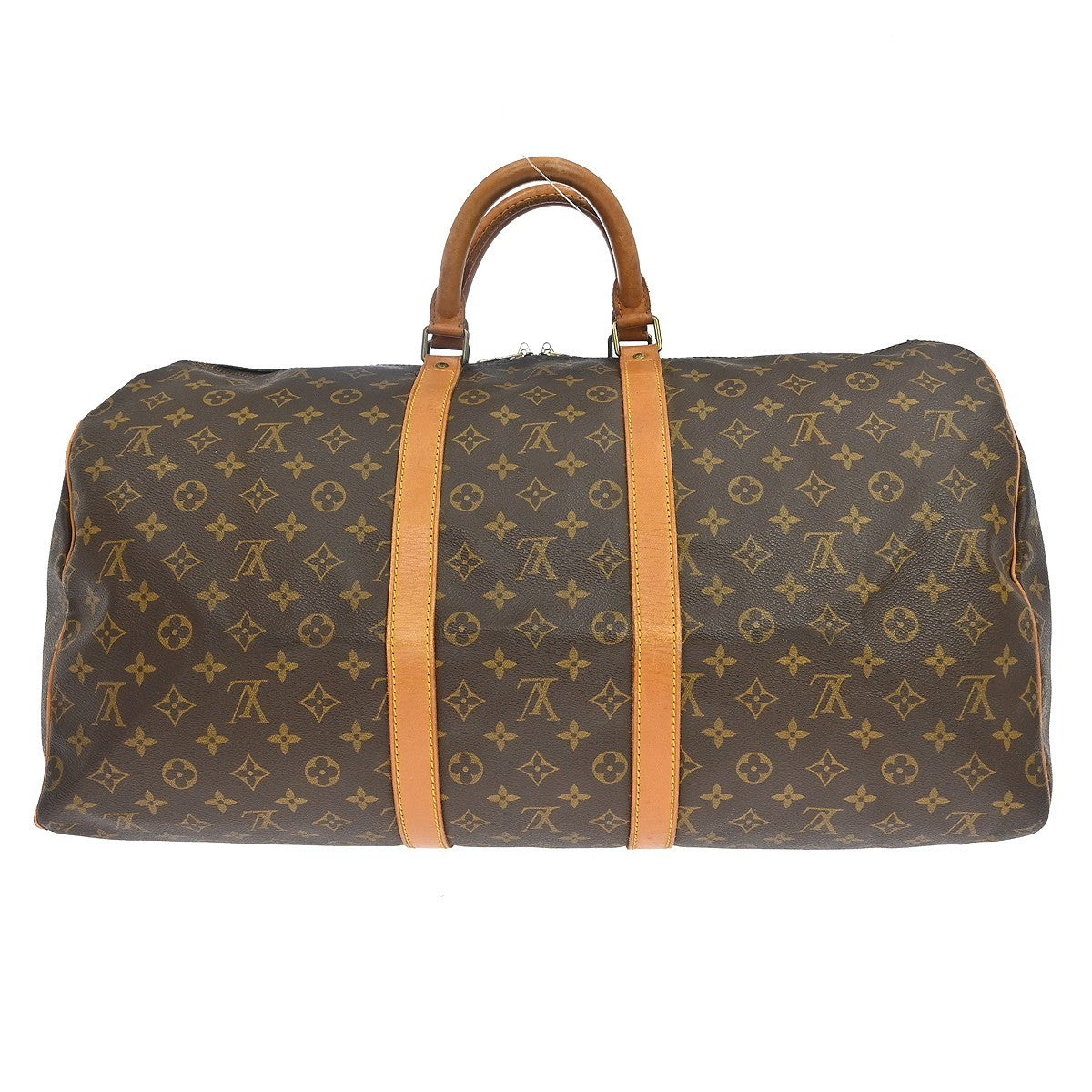 Louis Vuitton Keepall Bag Monogram Canvas Brown Canvas Travel Bag Bag (   )