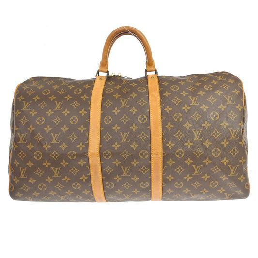 Louis Vuitton Keepall Bag Monogram Canvas Brown Canvas Travel Bag Bag (   )