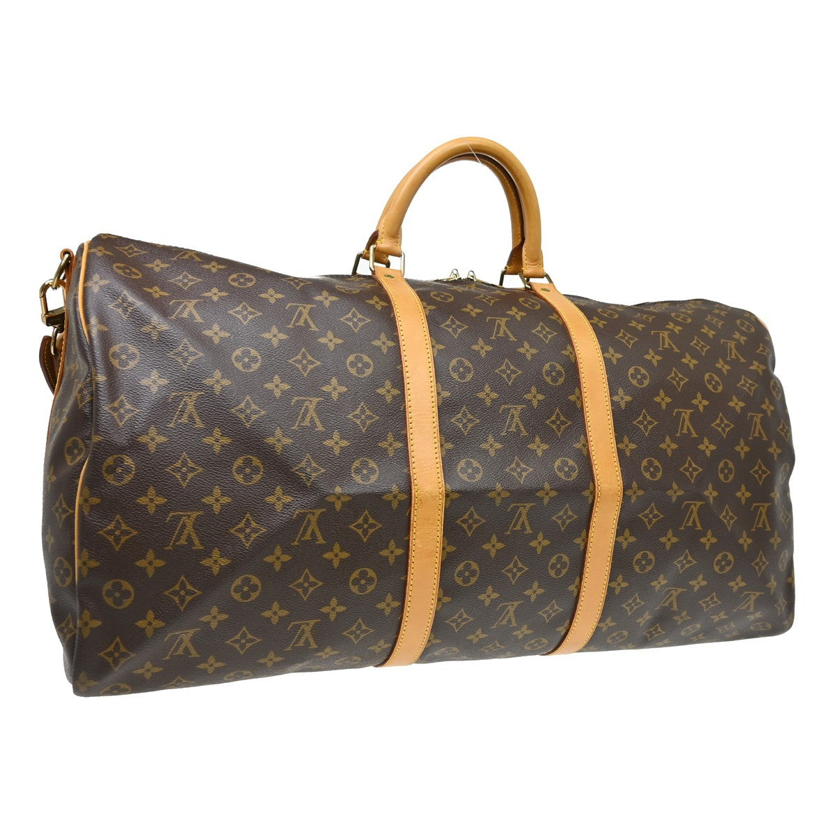 Louis Vuitton Keepall Bandouliere Bag Monogram Canvas Brown Canvas Travel Bag Bag (   )