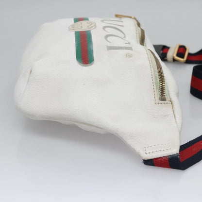 Gucci Logo Belt Bag Printed Leather White Leather Shoulder Bag Bag (   )