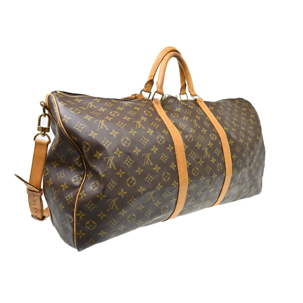 Louis Vuitton Keepall Bandouliere Bag Monogram Canvas Brown Canvas Travel Bag Bag (   )