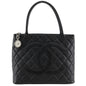 Chanel Medallion Tote Quilted Caviar Black Leather Tote Bag Bag (   )