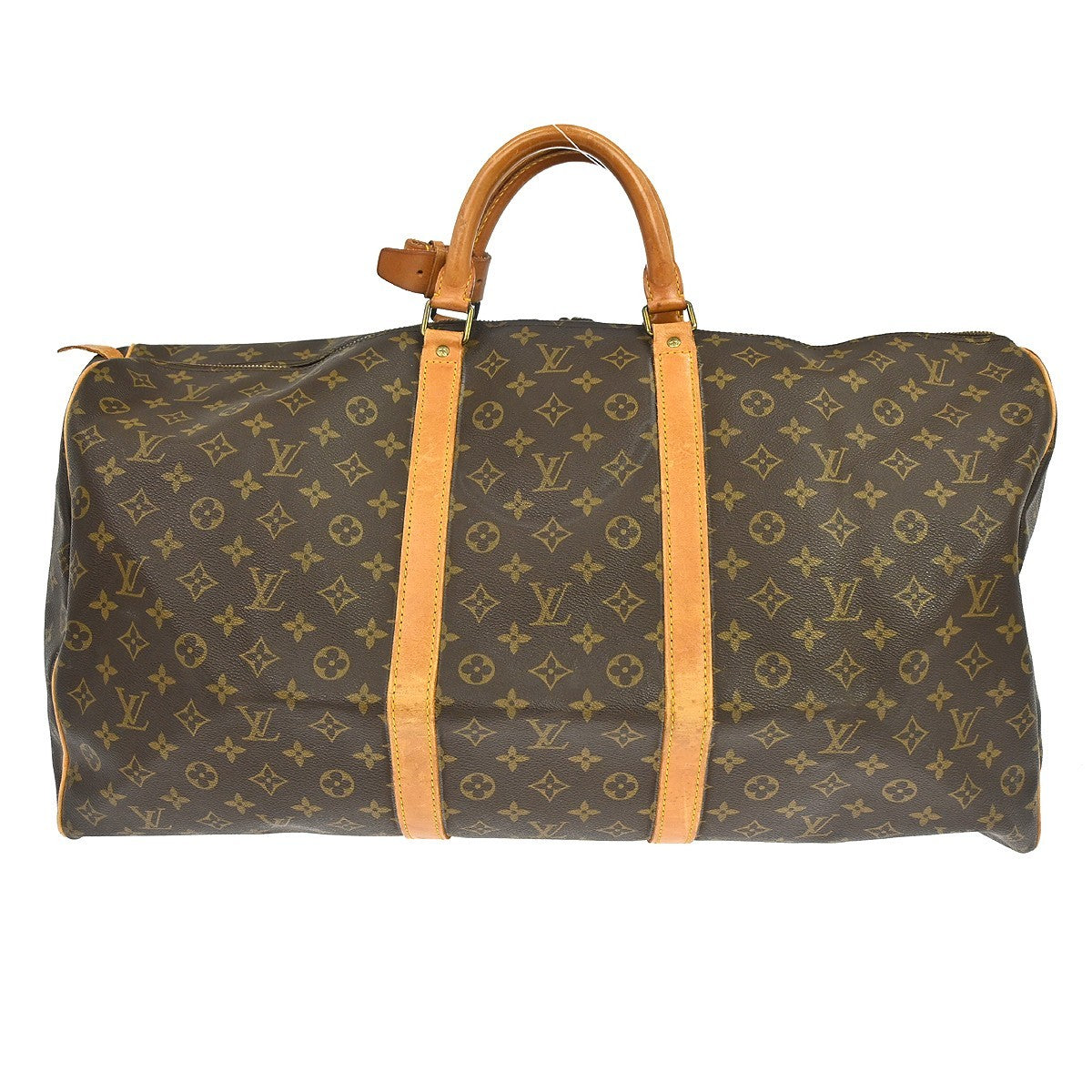 Louis Vuitton Keepall Bag Monogram Canvas Brown Canvas Travel Bag Bag (   )