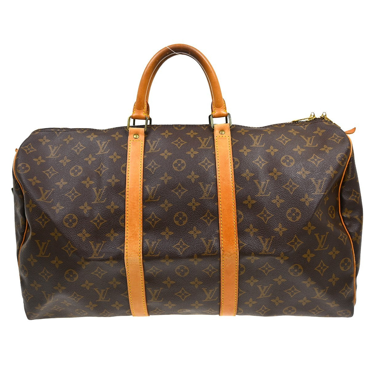 Louis Vuitton Keepall Bag Monogram Canvas Brown Canvas Travel Bag Bag (   )
