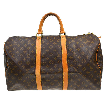 Louis Vuitton Keepall Bag Monogram Canvas Brown Canvas Travel Bag Bag (   )