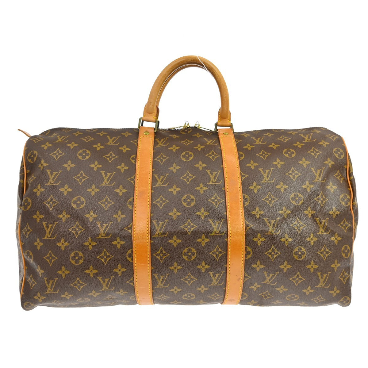 Louis Vuitton Keepall Bag Monogram Canvas Brown Canvas Travel Bag Bag (   )