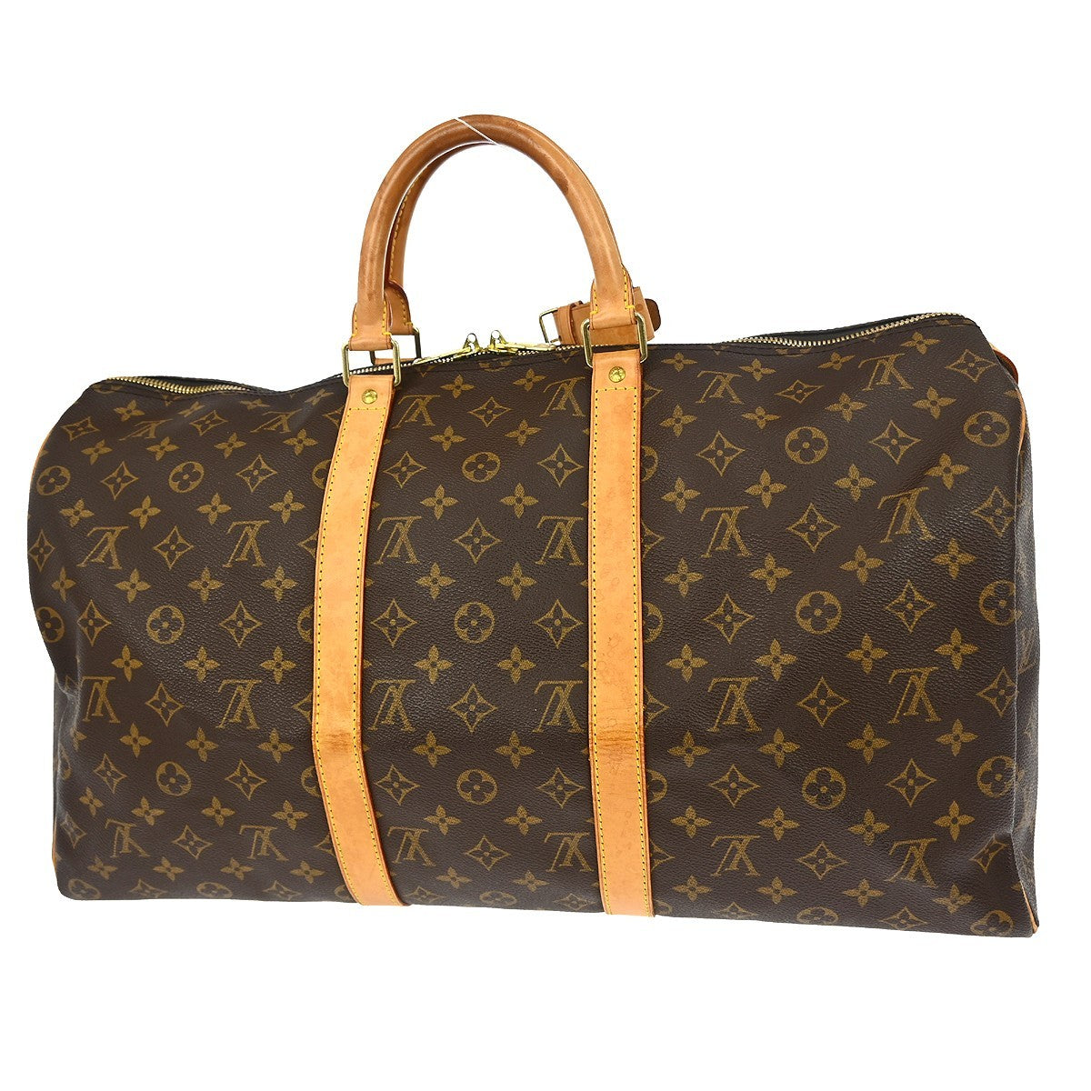 Louis Vuitton Keepall Bag Monogram Canvas Brown Canvas Travel Bag Bag (   )